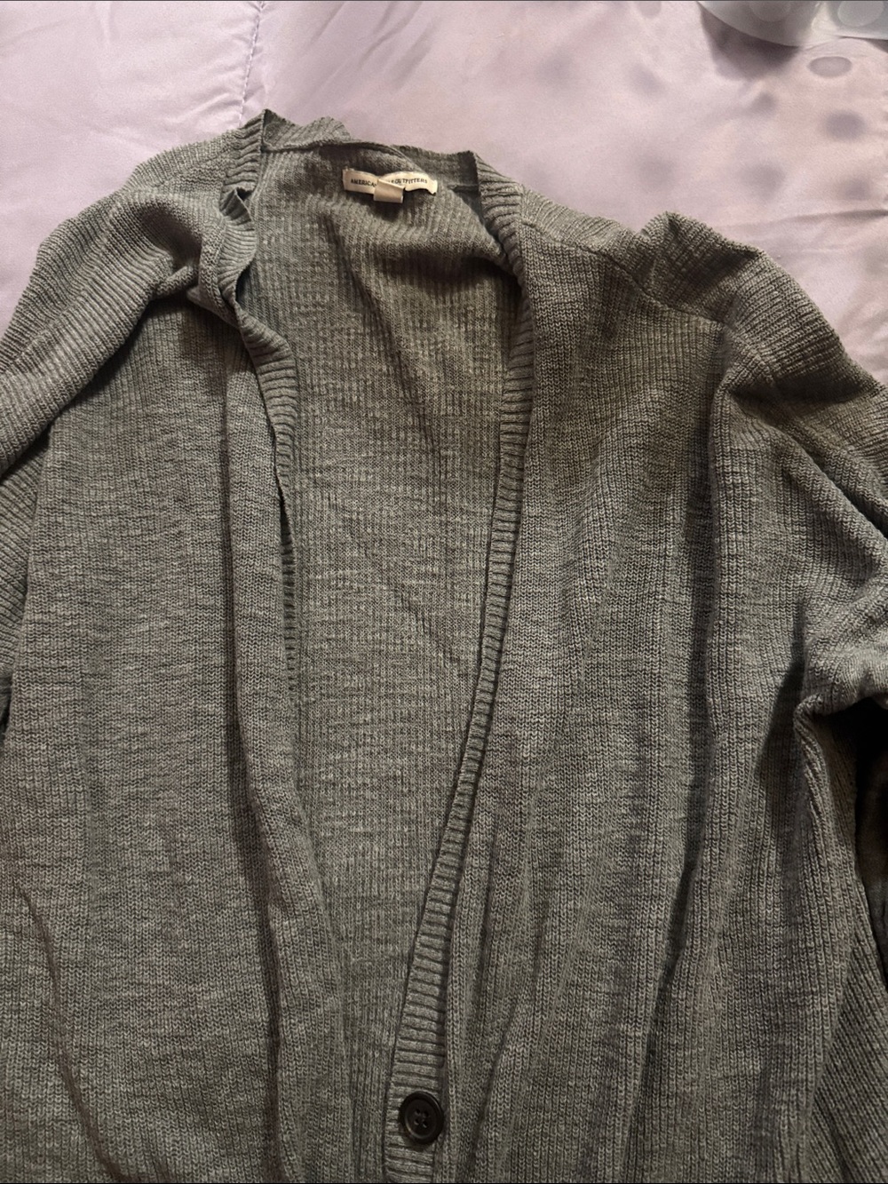 American Eagle Outfitters Gray Open Cardigan